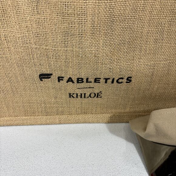 Fabletics X Khloé Promo Burlap Tote Bag & Visor NEW Rare! - Picture 2 of 8